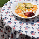 Cotton Table Cover | Handblock Printed | Blue & Pink