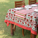 Handblock Printed |Cotton Table Cover | Maroon & Green