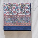 Handblock Printed | Cotton Table Cover | Blue & Beige