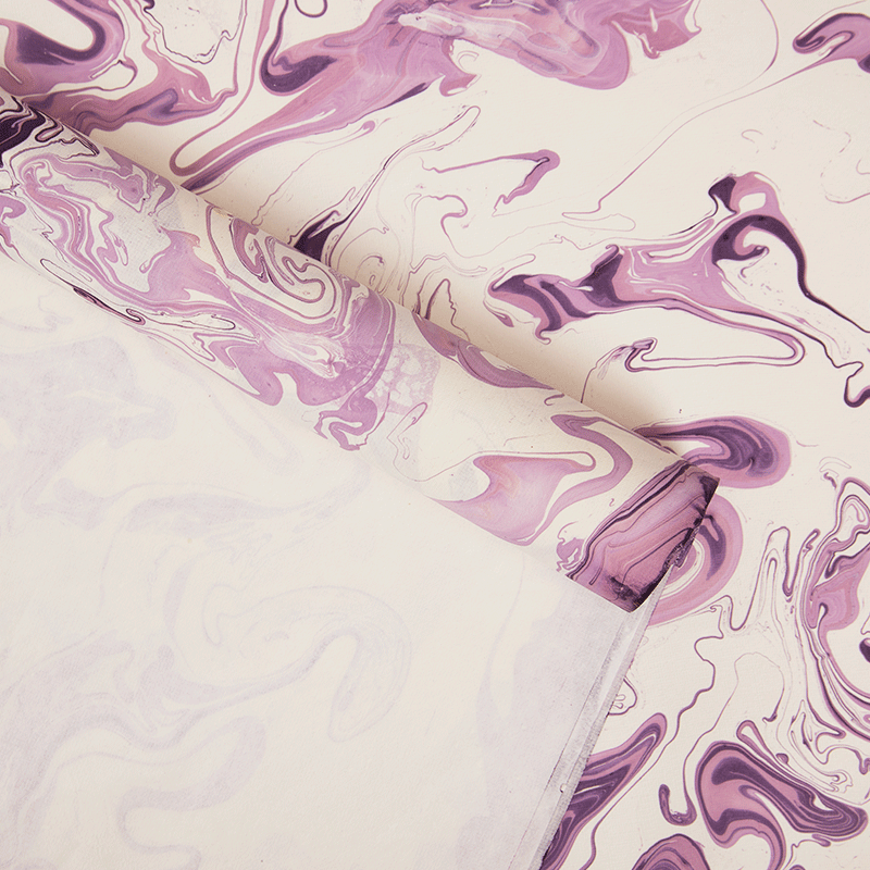 Recycled Cotton Gift Wrapping Paper | Marbled Purple | Set of 6