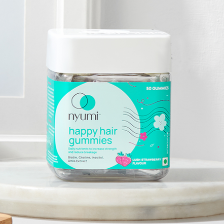 Nyumi Hair Gummies | Reduces Hairfall & Delays Greying | 50 Gummies