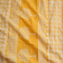 Mulmul Cotton Saree | Hand Block Printed | Haldi Yellow