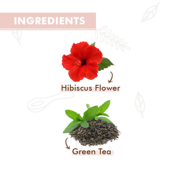 Hibiscus Green Tea | 100% Organic | Caffeine Free | 25 Tea Bags