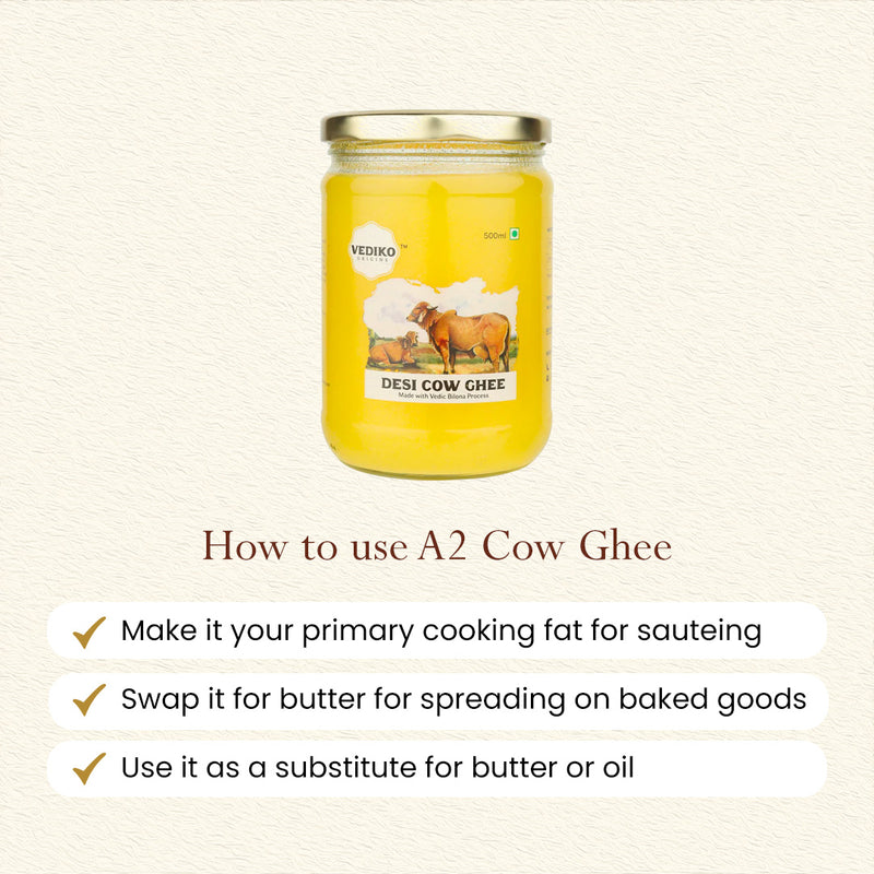 A2 Cow Ghee | Processed with Vedic Bilona | 500 ml