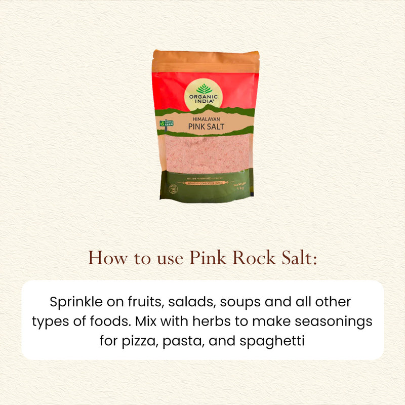 Upwas Food | Organic India Natural Pink Rock Salt | Sendha Namak | 1 kg | Pack of 2.