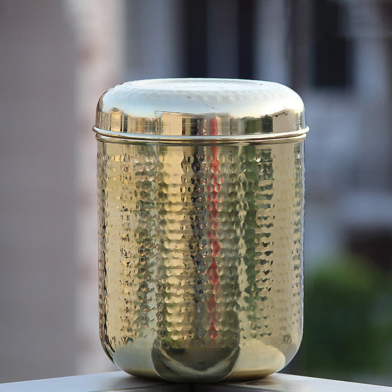 Kitchen Containers | Brass Storage Container with Lid | Gold.