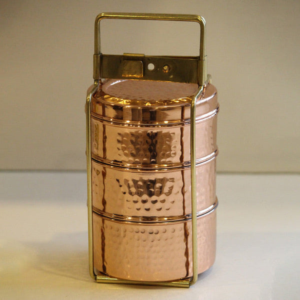 Copper Tiffin Box | Set of 3