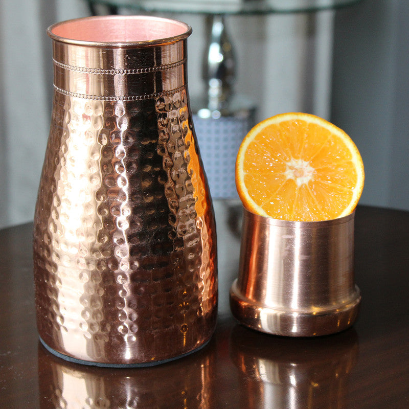 Copper Utensils | Copper Jug With Lid | 1 L