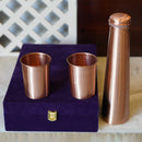 Copper Bottle & Glass Set | Water Copper Bottle | Set of 3