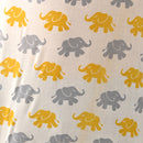 Cotton Kids Kurta | Elephant Print | Yellow & Grey