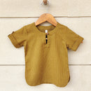 Pure Cotton Kurta for Boys | Mustard