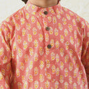 Cotton Kurta Pyjama Set for Boys | Festive wear | Peach