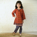 Cotton Kurta Pyjama Set for Girls | Red