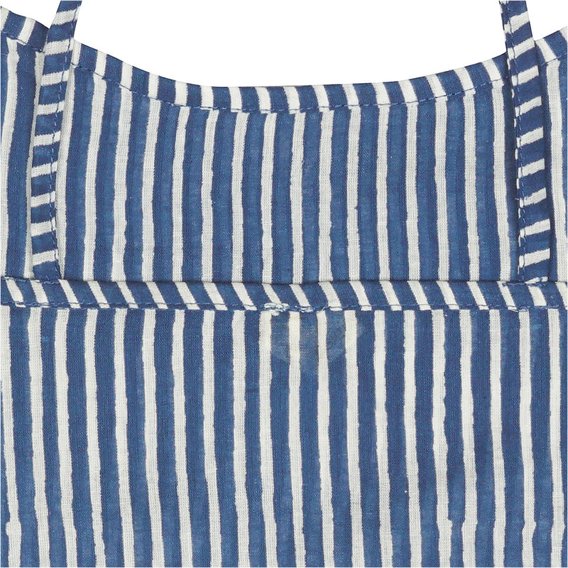 Cotton Spaghetti Top for Girls | Striped | Indigo Blue