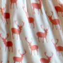 Cotton Dress For Girl | Deer Print | White & Pink