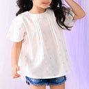 Cotton Top for Girl | Motif Pattern | White