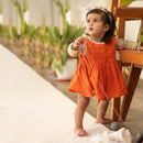 Cotton Dress for Girls | Orange