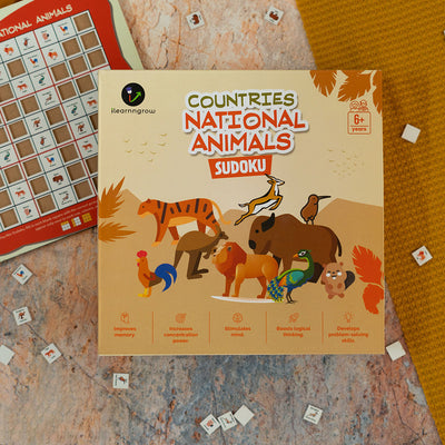 Wooden Board Games | Countries National Animal Sudoku | Interactive & Joyful