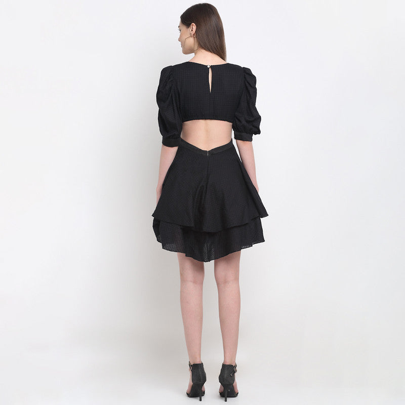 Tencel Cut-Away Dress | Black