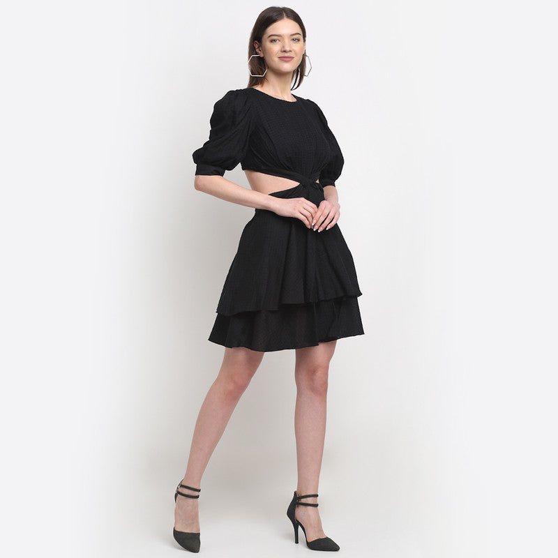 Tencel Cut-Away Dress | Black