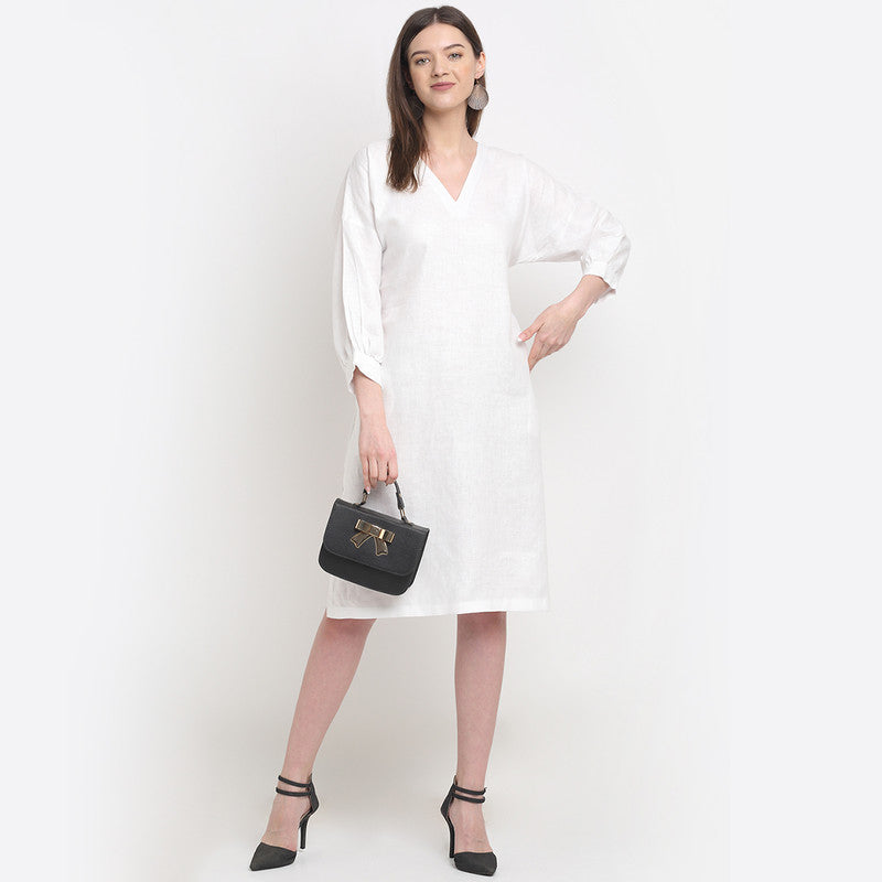 Hemp Tunic Dress | White