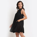 Tencel Mini Black Dress