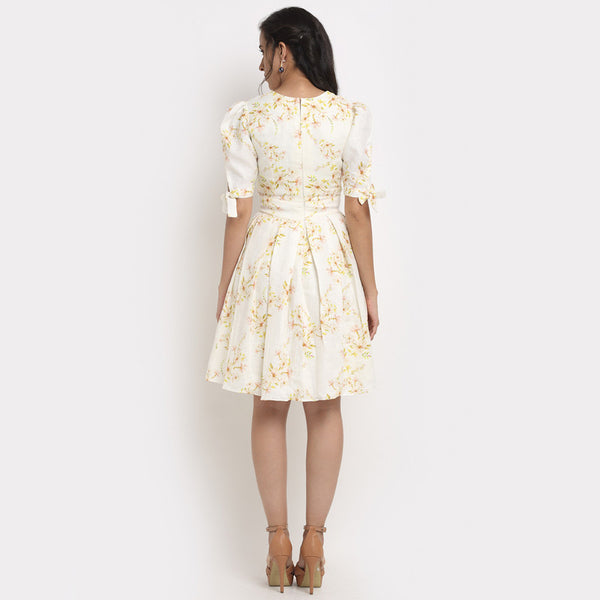 Tencel Printed Dress | Off White