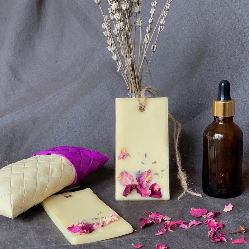 Kashmir Lavender & Rosewood Beeswax Scented Wax Tablet - Set of 2.