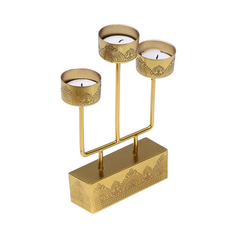 Brass Plated T Light Stand