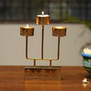 Brass Plated T Light Stand