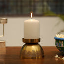 Brass Plated Metal Candle Stand