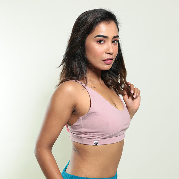 Organic Cotton Bralette | Pink