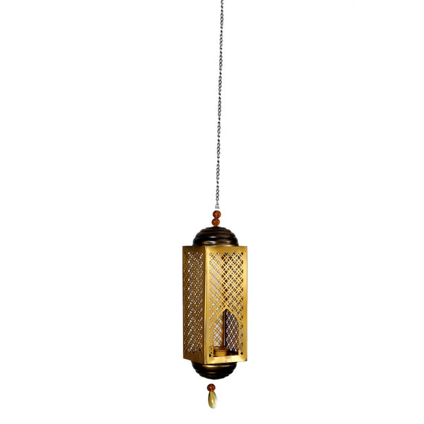 Metal Hanging Tlight Holder | Antique Gold