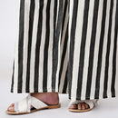 Cotton Striped Palazzo Pants | Black & White