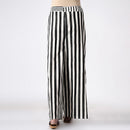 Cotton Striped Palazzo Pants | Black & White