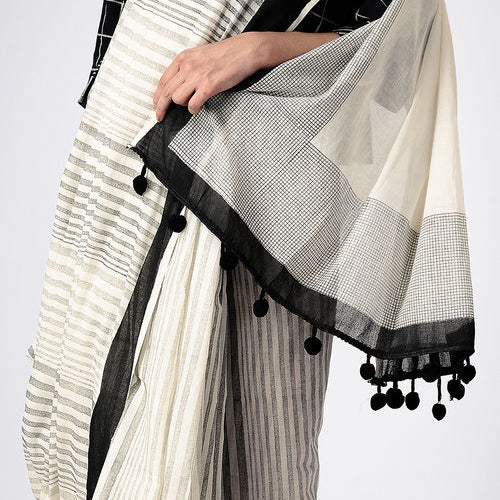 Mul Cotton Sarees | Handblock Printed | White