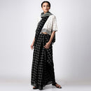 Mulmul Saree | Handblock Printed | Black