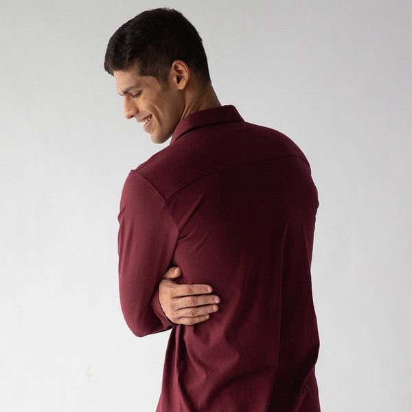 Cotton Jersey Shirt | Maroon