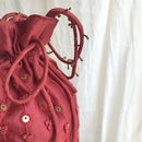 Chanderi Silk Potli Bag | Embroidered | Red