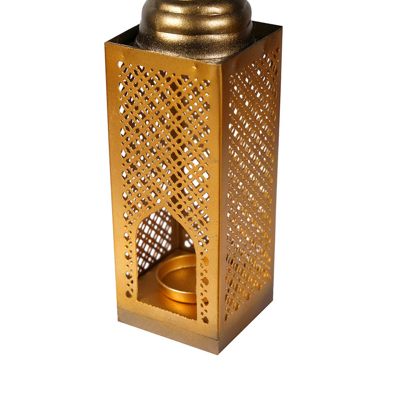 Metal Square Table Tlight Holder | Gold Finish