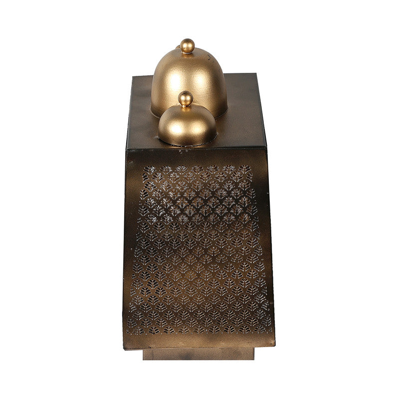 Metal Pooja Mandir for Home | Antique Gold Finish