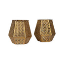 Metal Votive Tlight Holder | Gold Finish | Set of 2