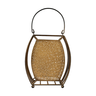 Handcrafted Metal Lantern | Gold Finish