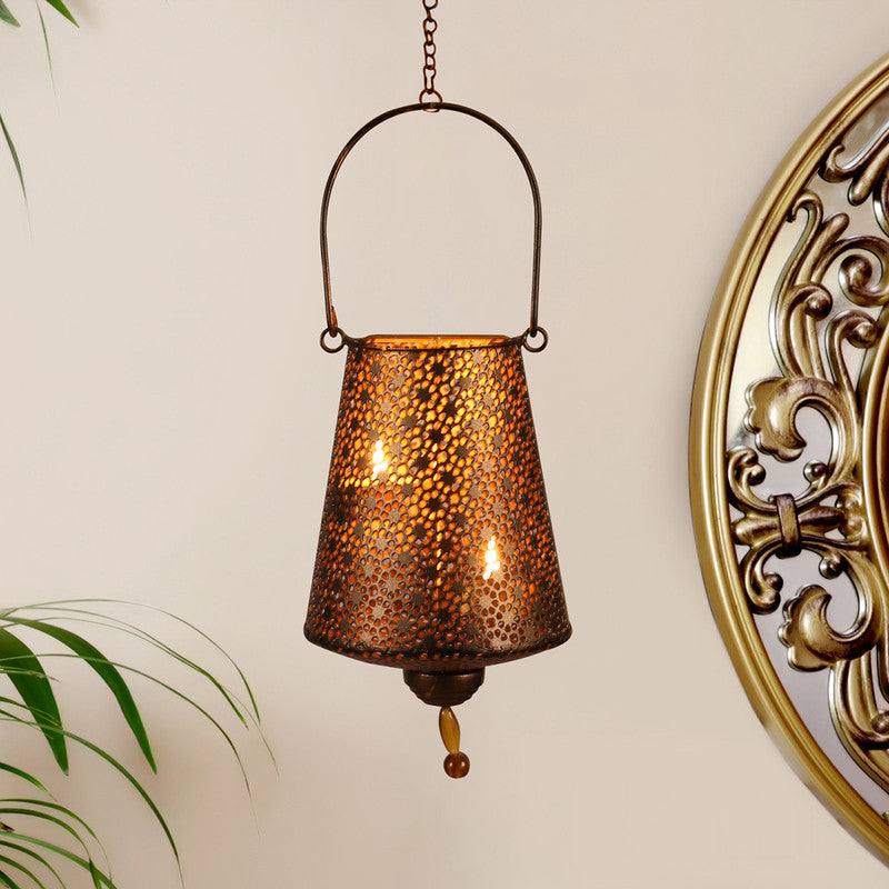 Wedding Return Gifts | Metal Hanging T-Light Holder | Antique Finish