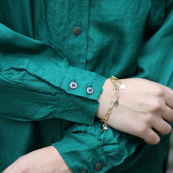 Handwoven Mulberry Silk Oversized Shirt | Green