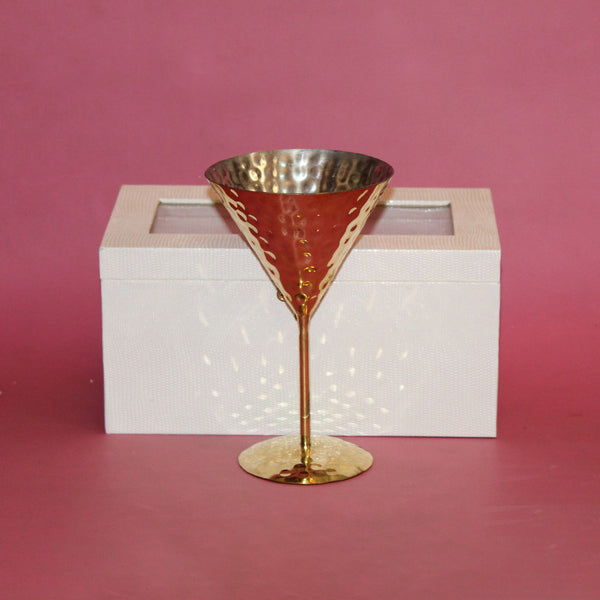 Brass Cocktail Glass Gift Box