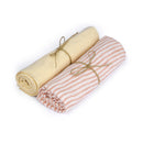 Baby Swaddle | Organic Cotton Muslin & Natural Dyes | Peach & Pink | Set of 2 | 101 x 101 cm