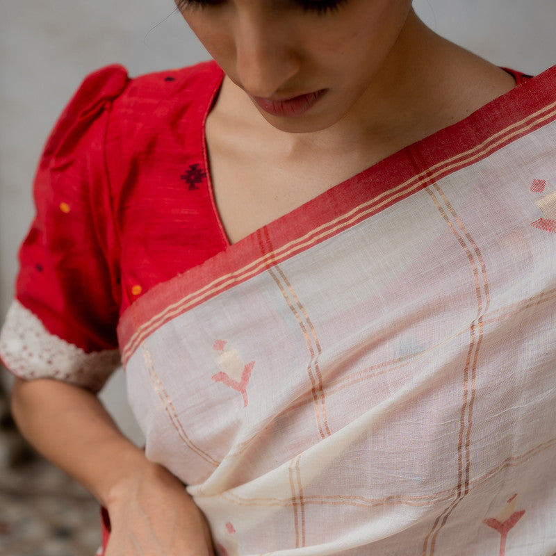 Silk Saree | Handwoven Saree | White