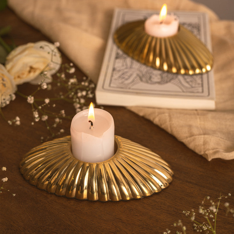 Brass Oval Candle Holder