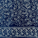 Mulmul Cotton Bagru Saree | Paisley Dabu Hand Block Print | Indigo